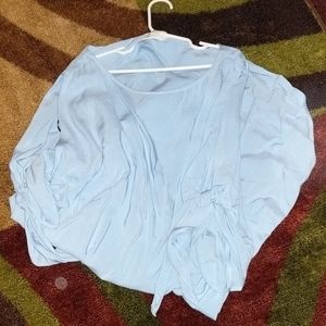 Lightweight Midi Dress w/ slit sleeves - baby blue